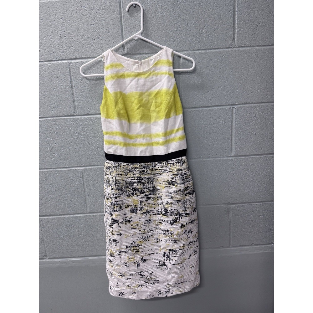 Carolina Herrera S NY Watercolor Stripe Textured Jacquard Sheath Dress Italy